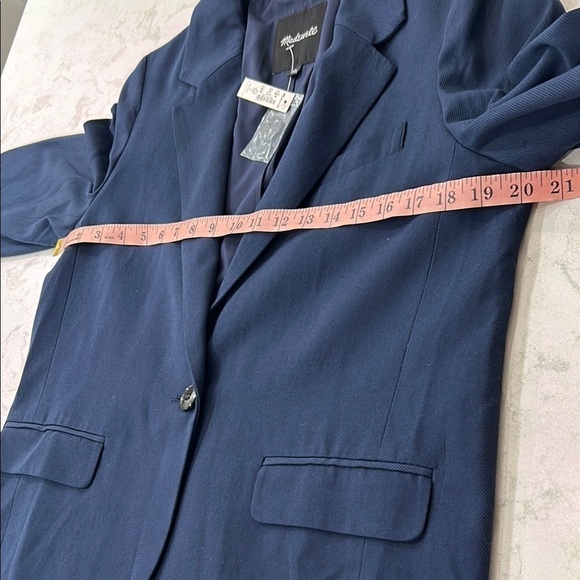 Madewell The Larsen Blazer in Drapeweave Navy Button Academia Jacket MP NWT - Picture 11 of 16